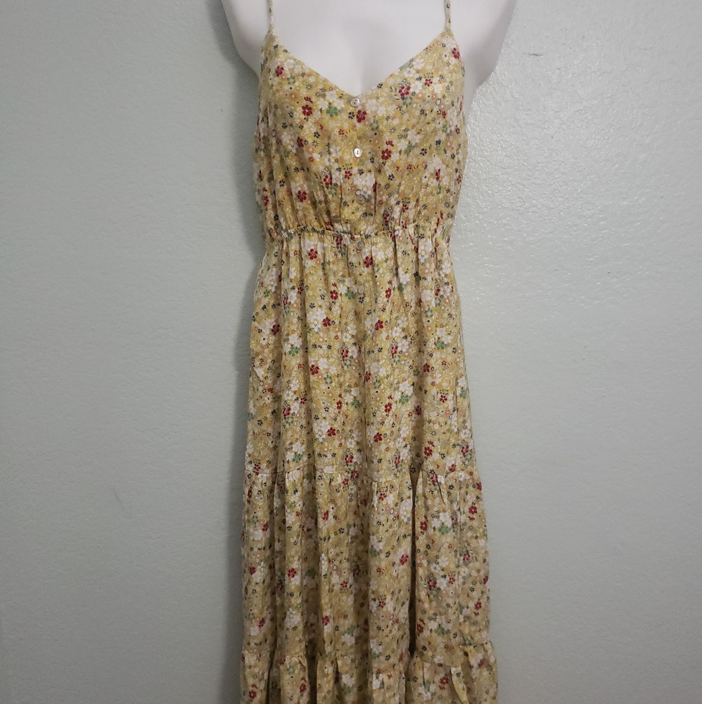 Francesca's Collections Floral Yellow Dress